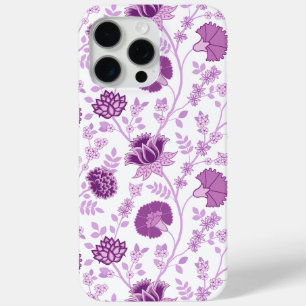 Jacobean Floral Big Pattern Pinks on White iPhone 15 Pro Max Case