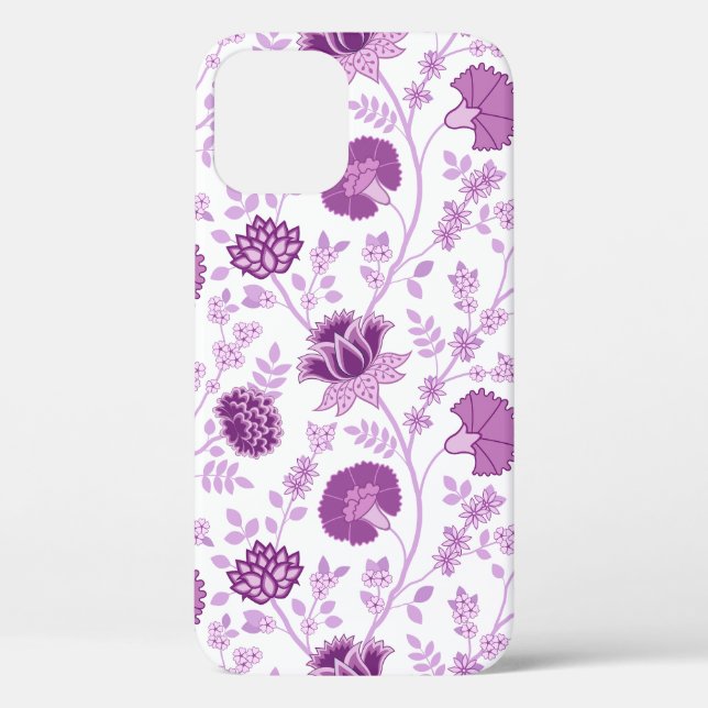 Jacobean Floral Big Pattern Pinks on White Case-Mate iPhone Case (Back)