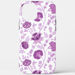 Jacobean Floral Big Pattern Pinks on White iPhone 12 Pro Max Case