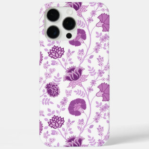 Jacobean Floral Big Pattern Pinks on White iPhone 16 Pro Max Case