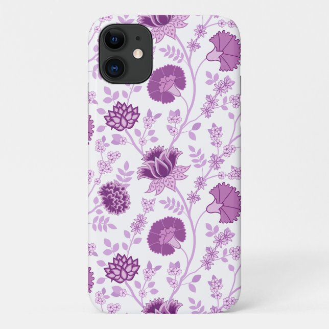 Jacobean Floral Big Pattern Pinks on White Case-Mate iPhone Case (Back)
