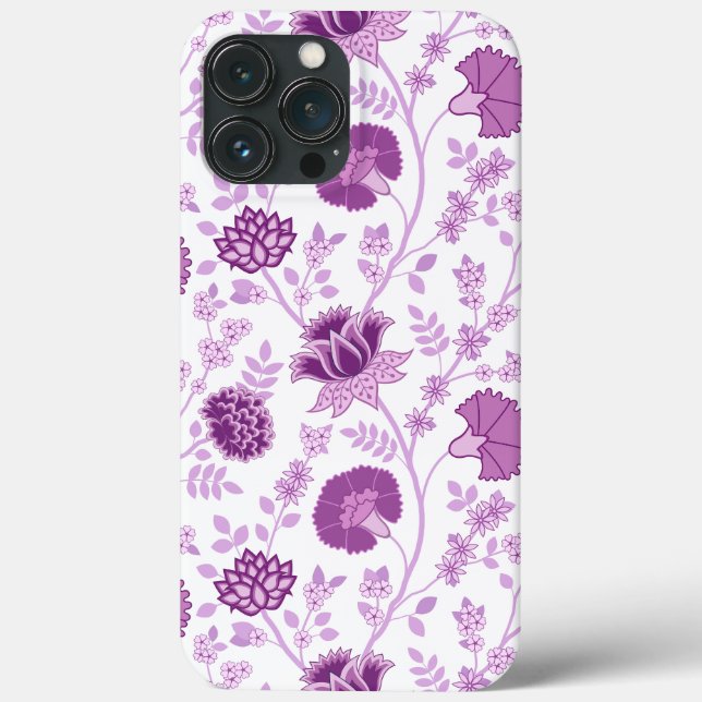 Jacobean Floral Big Pattern Pinks on White Case-Mate iPhone Case (Back)