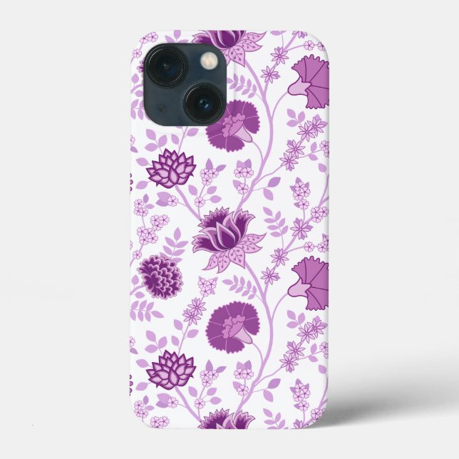 Jacobean Floral Big Pattern Pinks on White Case-Mate iPhone Case (Back)