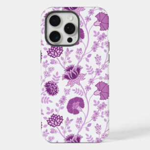 Jacobean Floral Big Pattern Pinks on White iPhone 15 Pro Max Case