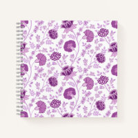 Jacobean Floral Big Pattern Pinks on White