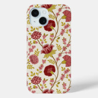 Jacobean Floral Big Pattern Reds Pinks Gold Cream