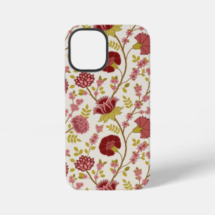 Jacobean Floral Big Pattern Reds Pinks Gold Cream iPhone 12 Mini Case
