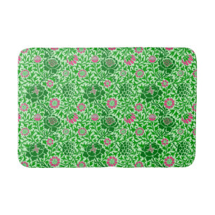 Jacobean Floral, Emerald and Lime Green Bath Mat