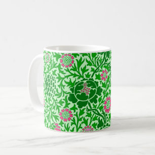 Jacobean Floral, Emerald and Lime Green Coffee Mug