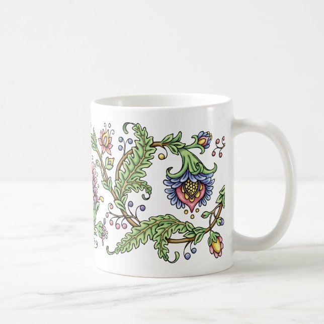 Jacobean Floral Mug (Right)