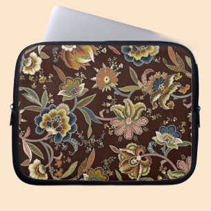 Jacobean Floral Pattern Laptop Sleeve