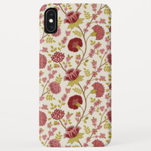 Jacobean Floral Pattern Reds Pinks Gold Cream iPhone XS Max Case
