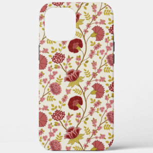 Jacobean Floral Pattern Reds Pinks Gold Cream iPhone 12 Pro Max Case