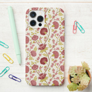 Jacobean Floral Pattern Reds Pinks Gold Cream iPhone 12 Pro Max Case