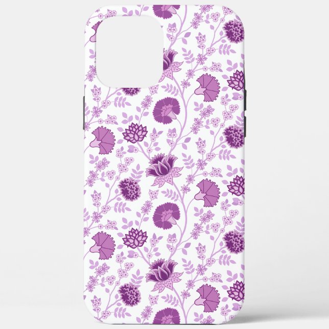 Jacobean Floral Repeat Pattern Pinks on White Case-Mate iPhone Case (Back)