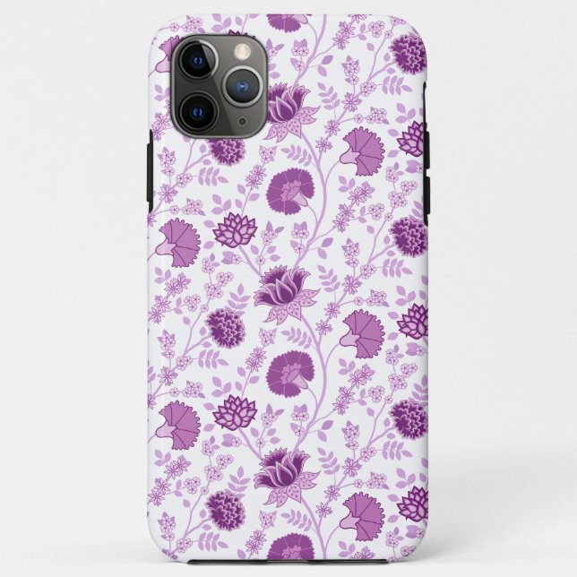 Jacobean Floral Repeat Pattern Pinks on White Case-Mate iPhone Case (Back)