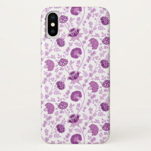 Jacobean Floral Repeat Pattern Pinks on White iPhone X Case
