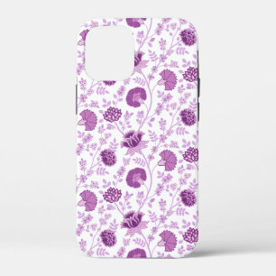 Jacobean Floral Repeat Pattern Pinks on White iPhone 12 Mini Case