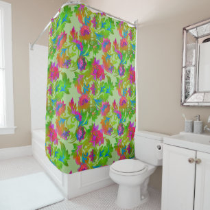 Jacobean Floral Twist Chalk Shower Curtain