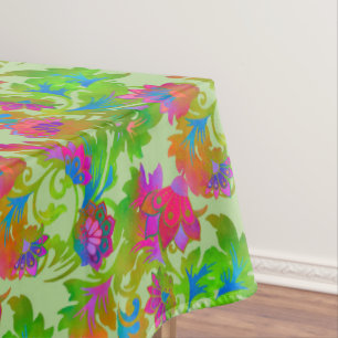 Jacobean Floral Twist Chalk Tablecloth
