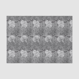 Jacobean Flower Damask, Grey / Grey and White Tissue Paper