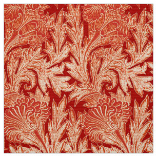 Jacobean Flower Damask, Mandarin and Light Orange Fabric