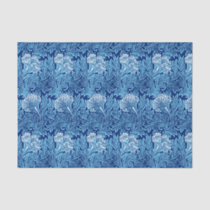 Jacobean Flower Damask, Sky Blue and White Tissue Paper
