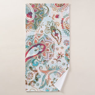 Jacobean seamless pattern. Flowers background, eth Bath Towel