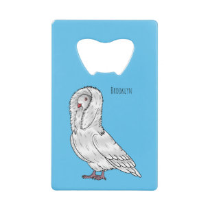 Jacobin pigeon bird cartoon illustration
