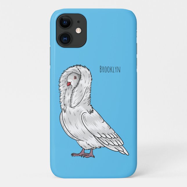 Jacobin pigeon bird cartoon illustration  Case-Mate iPhone case (Back)
