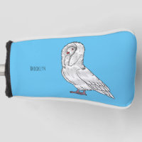Jacobin pigeon bird cartoon illustration