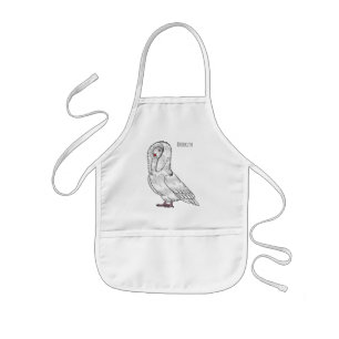 Jacobin pigeon bird cartoon illustration kids apron