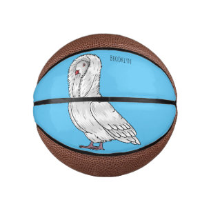 Jacobin pigeon bird cartoon illustration mini basketball