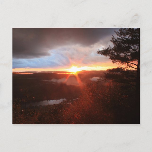 Jacobs Hill Storm Sunset Royalston MA Postcard (Front)
