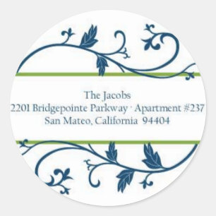 Jacobs return address classic round sticker