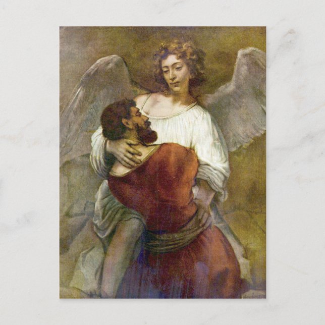Jacob's struggle with the angel by Rembrandt Postcard (Front)