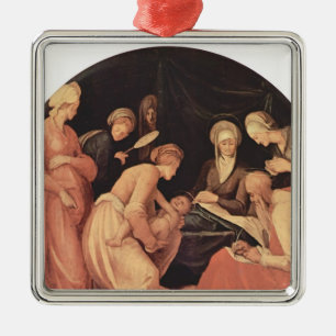 Jacopo Pontormo- Birth of John the Baptist Metal Tree Decoration
