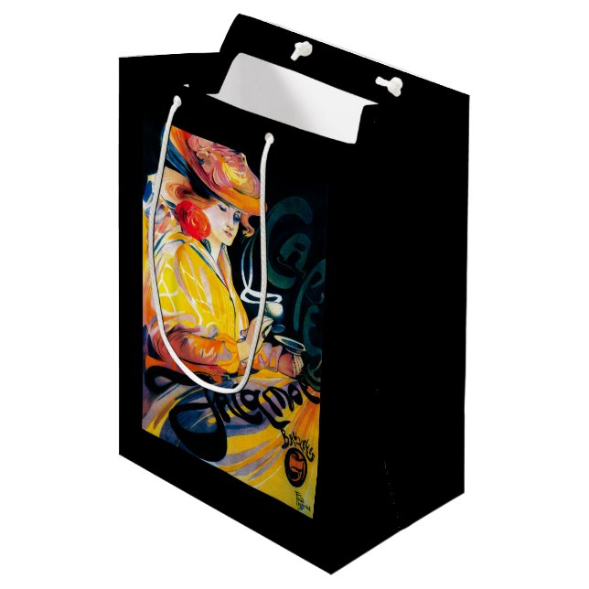 Jacqmotte Caf� Vintage PosterEurope Medium Gift Bag (Front Angled)