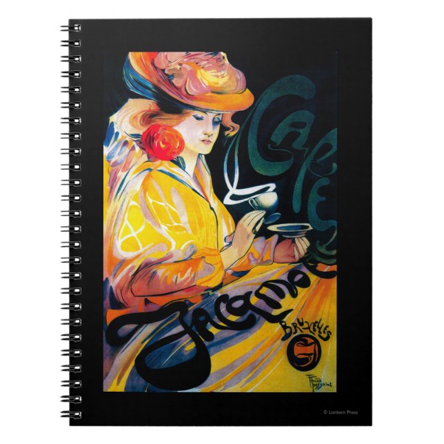 Jacqmotte Caf� Vintage PosterEurope Notebook (Front)