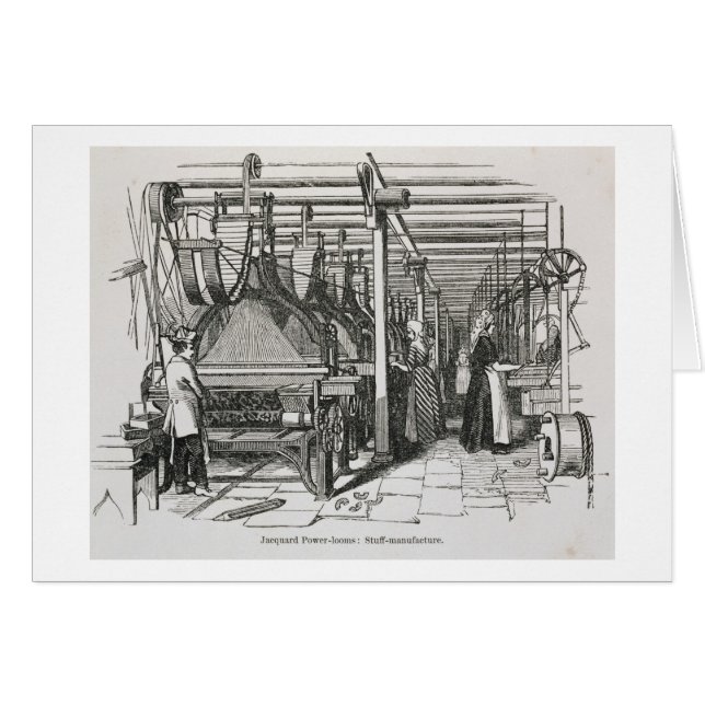 Jacquard Power Looms (engraving) (Front Horizontal)