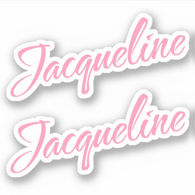 Jacqueline Decorative Name in Pink x2 Sticker (Front)