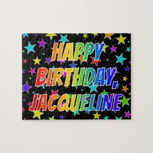 "JACQUELINE" First Name, Fun "HAPPY BIRTHDAY" Jigsaw Puzzle