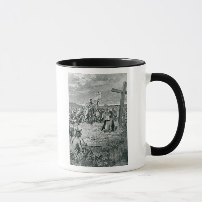 Jacques Cartier  Setting up a Cross at Gaspe Mug (Right)