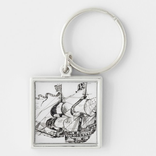 Jacques Cartier's ship, 'Rarete Indes Key Ring (Front)
