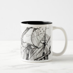 Jacques Cartier's ship, 'Rarete Indes Two-Tone Coffee Mug