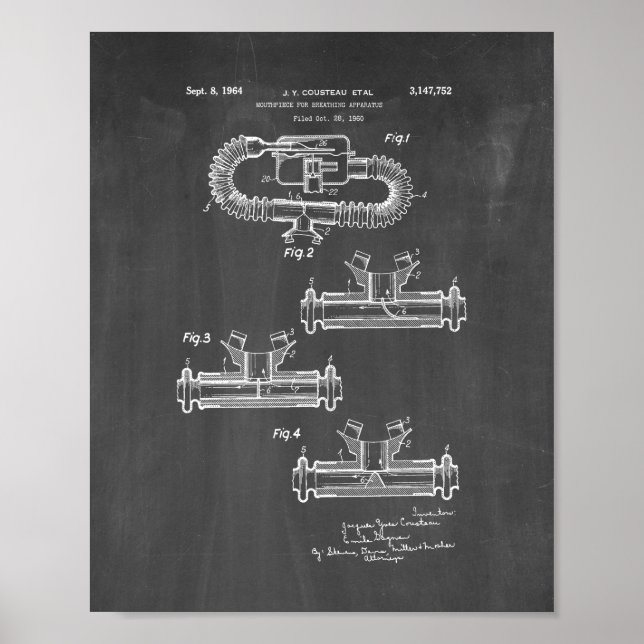 Jacques Cousteau Mouthpiece For Breathing Apparatu Poster (Front)