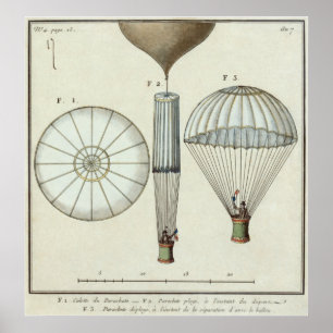 Jacques Garnerin's first parachute - Poster