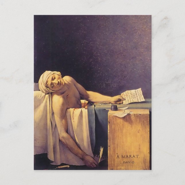 Jacques-Louis David Death Of Marat Postcard (Front)