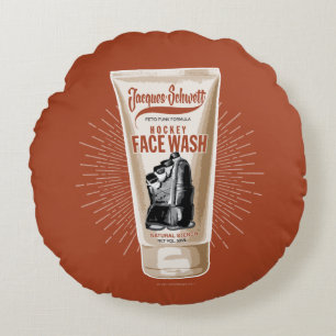 Jacques Schwett Hockey Face Wash Round Pillow