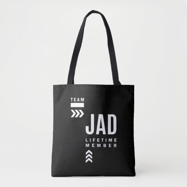 Jad Personalised Name Birthday Gift Tote Bag (Front)